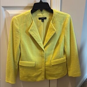 Ann Taylor Bright Yellow Textured Women's Blazer